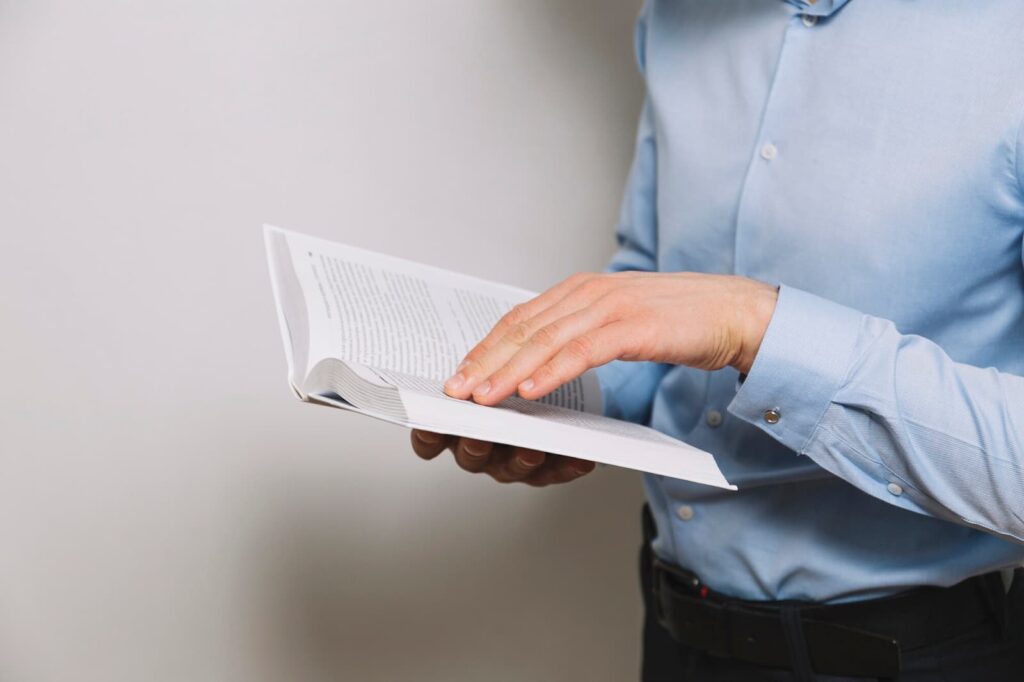 Man reading book