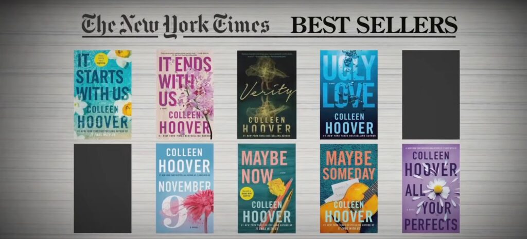 Collection of books by Colleen Hoover